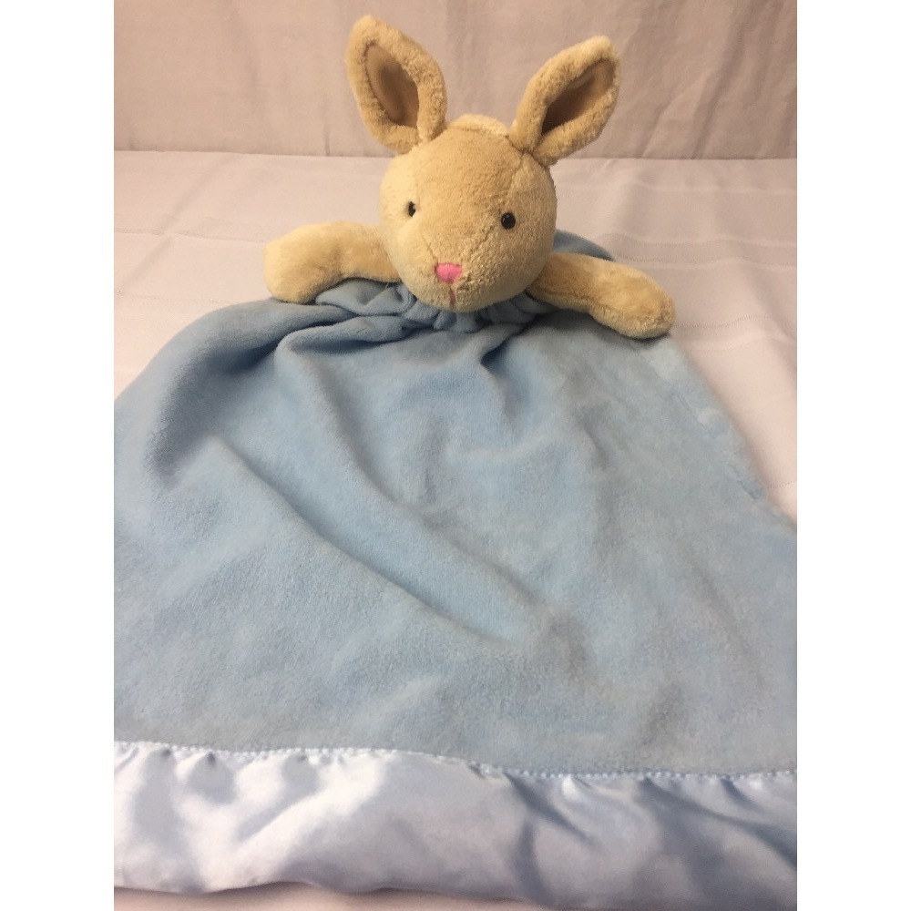 Back to Basics Bunny Rabbit Blue Lovey Security blanket Large 29" Soft Easter